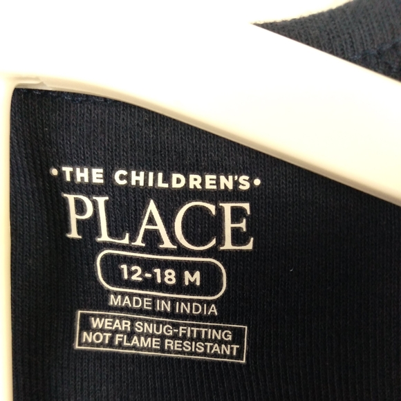 The Children's Place 12-18M One Piece Pajamas Red White Blue Stripes Stars Baby - Picture 9 of 10